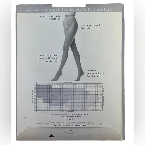 Nice Touch Beautifully Bare Lace Panty beige vintage nylons stockings pantyhose - Picture 3 of 5